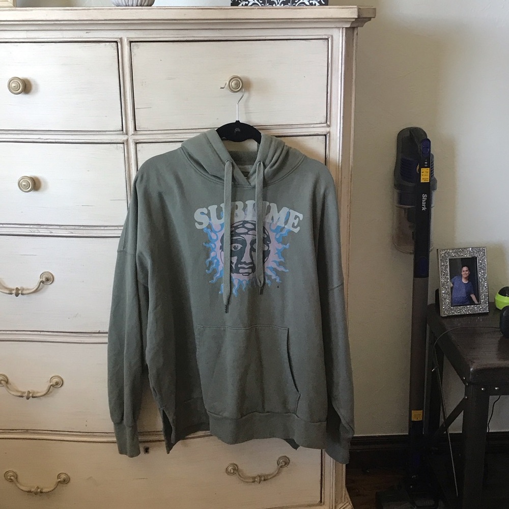 American Eagle Outfitters Sublime  Sage Green Graphic Hoodie
